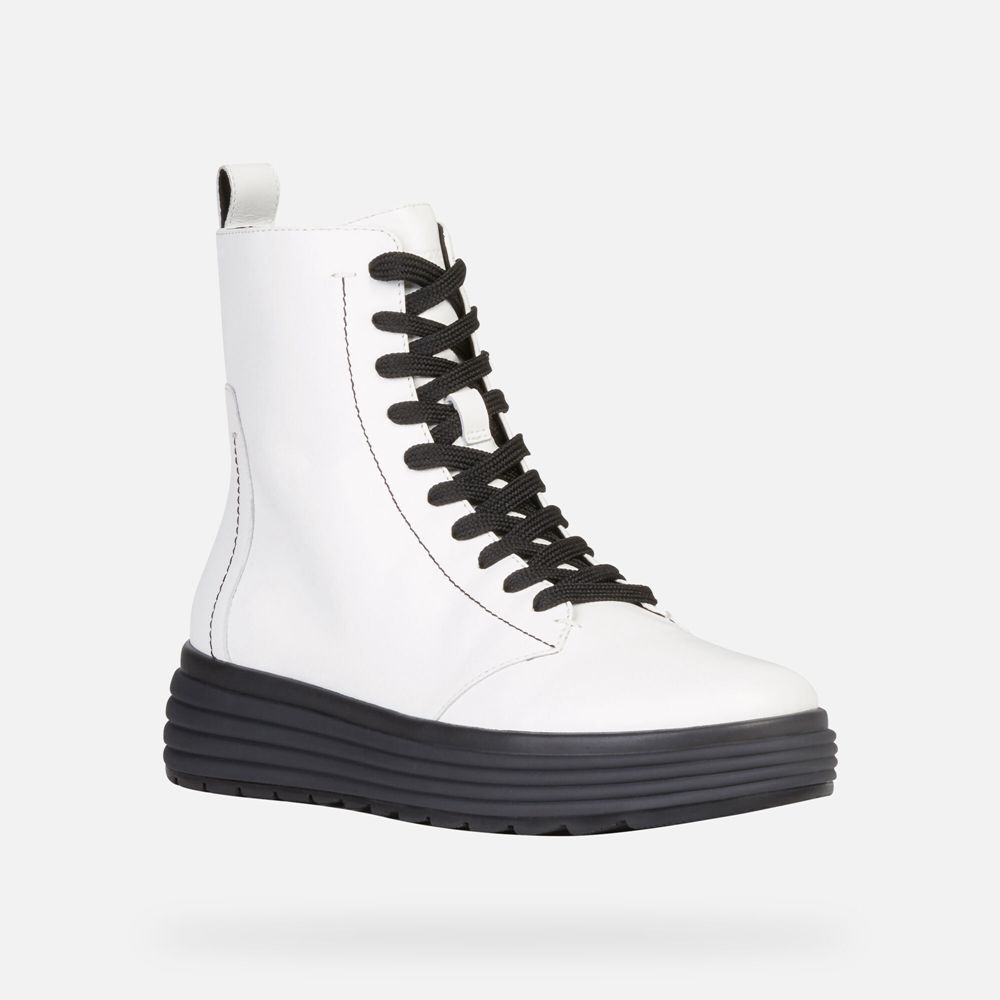 Geox Bayan Ankle Bot Beyaz/Siyah - Phaolae - OHU-219784